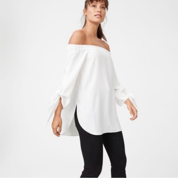 CLUB Monaco White Sophiya Off the Shoulder Top Size xs - Picture 2 of 5